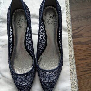 Adrianna Papell Navy Blue Dress Shoes, Kitten Heel